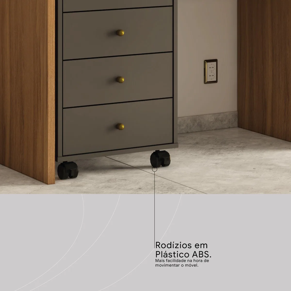 Gaveteiro Office Presence Grafito – DEMÓBILE