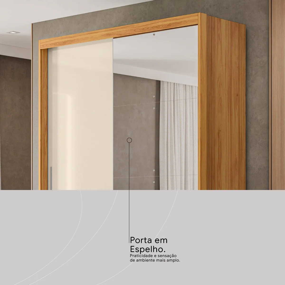 Guarda-Roupa 2 Portas Riva 1,535 m Cinamon/Off White/Cinamon – DEMÓBILE