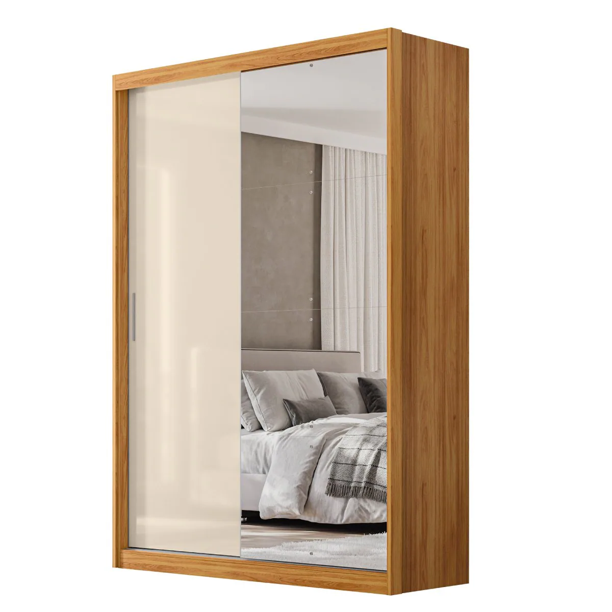 Guarda-Roupa 2 Portas Riva 1,535 m Cinamon/Off White/Cinamon – DEMÓBILE