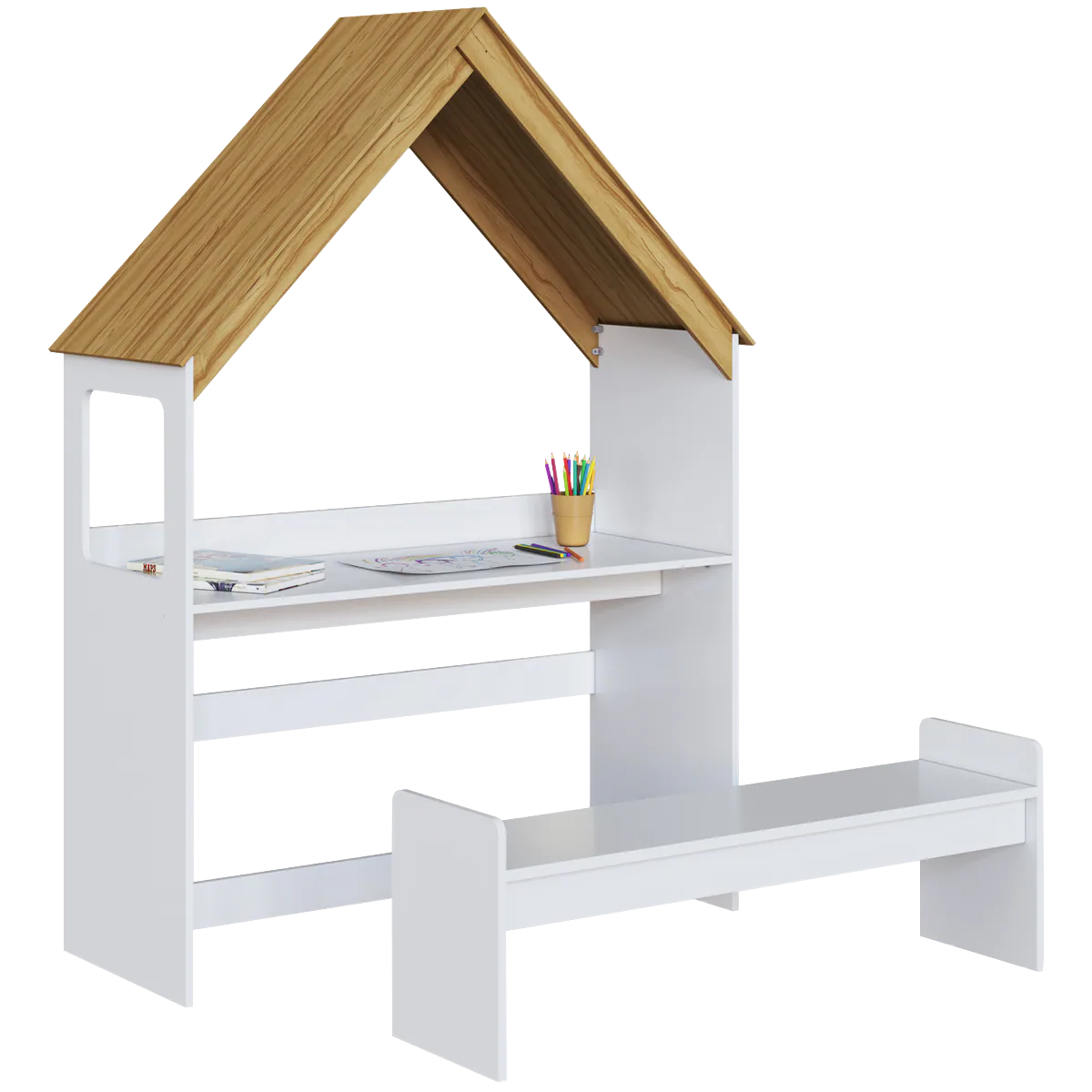 Kit Casinha Branco Brilho/Amêndoa- PEROBA MÓVEIS