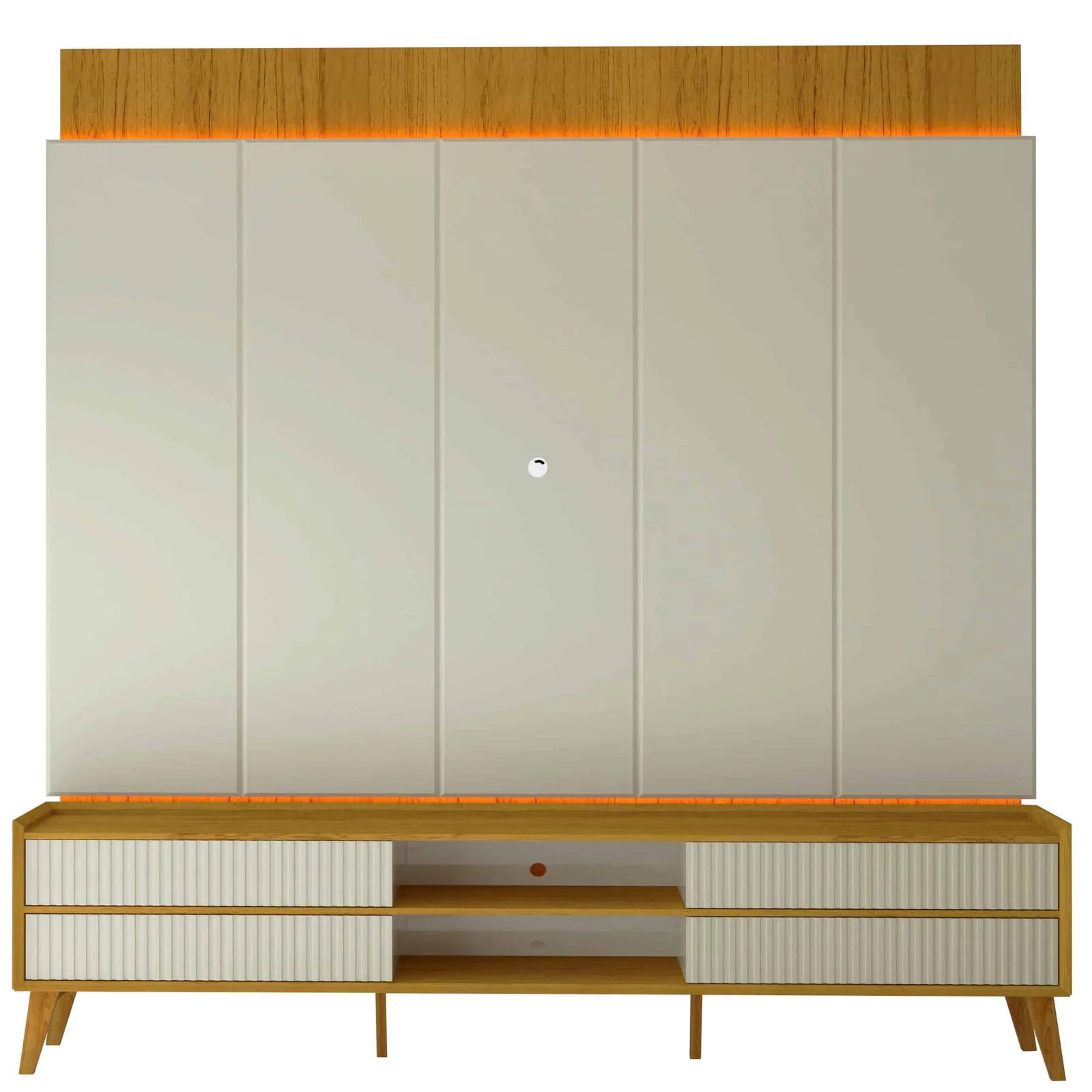 Painel + Rack até 85″ Magnífico Naturale/Off White – GELIUS