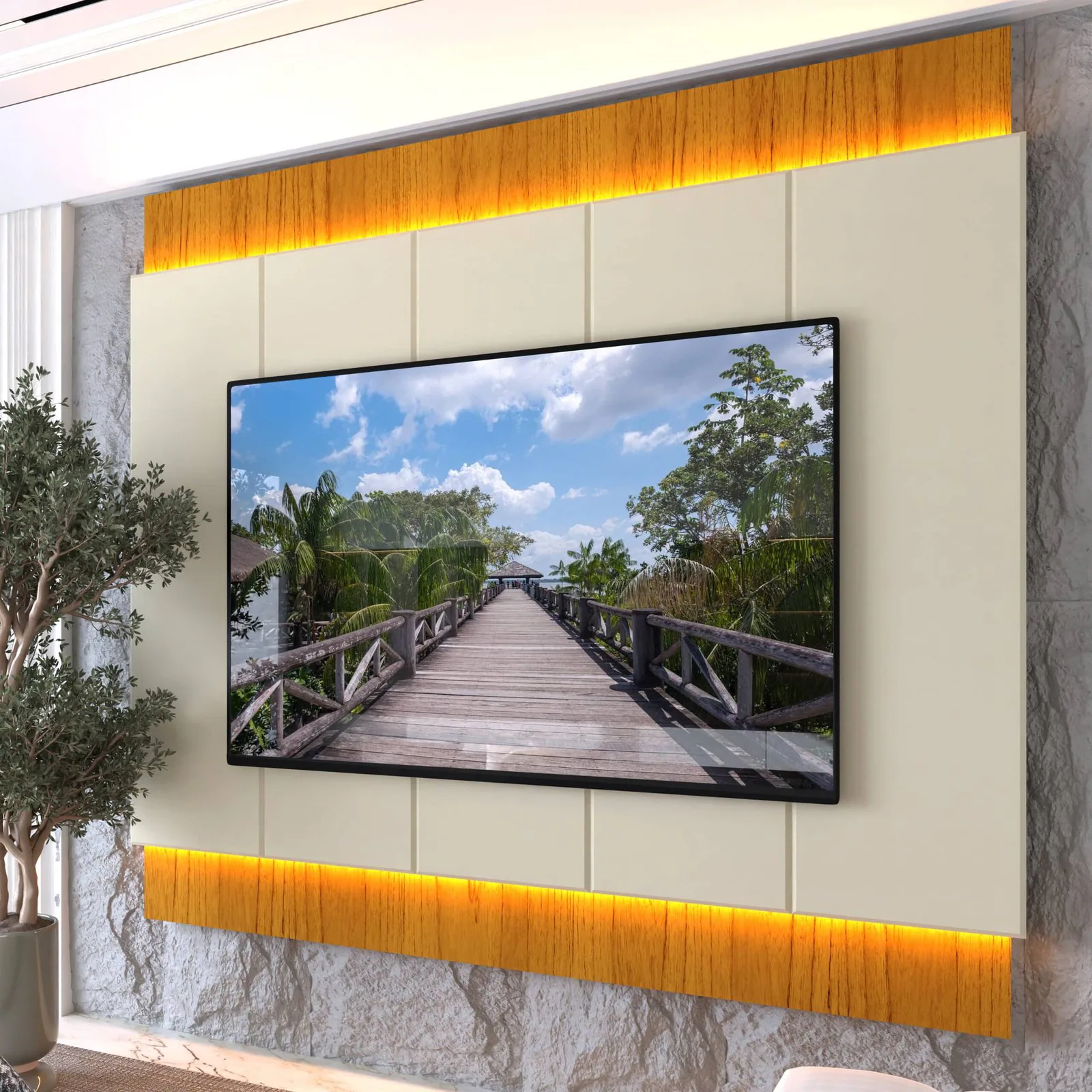 Painel até 85″ Magnífico Naturale/Off White – GELIUS