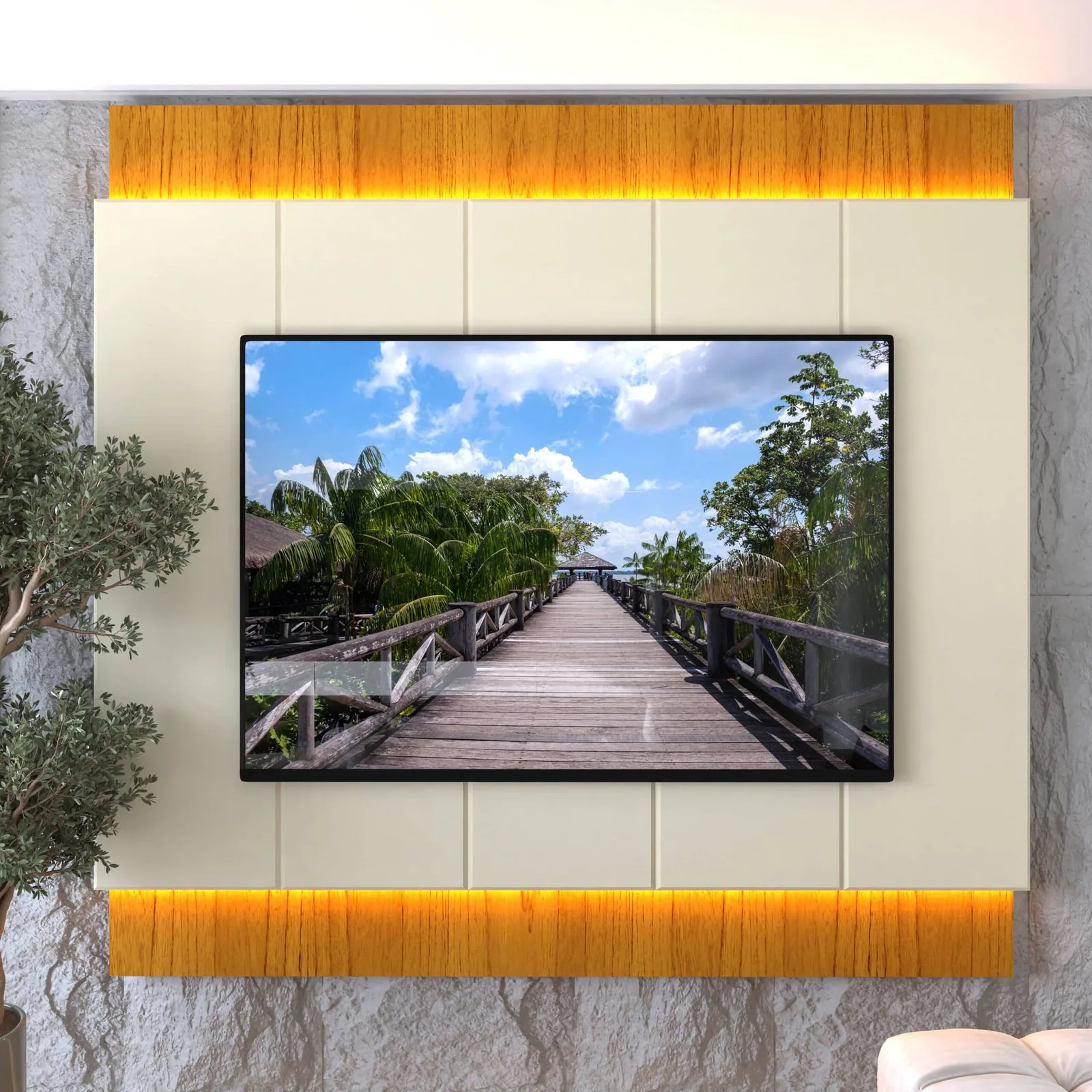 Painel até 85″ Magnífico Naturale/Off White – GELIUS