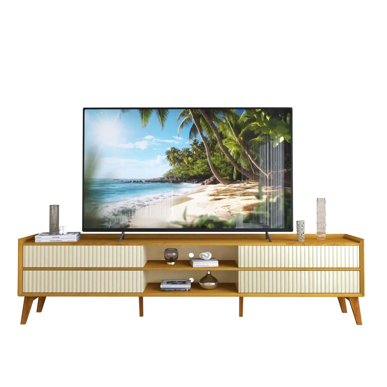 Rack até 85″ Magnífico 212 Naturale/Off White – GELIUS