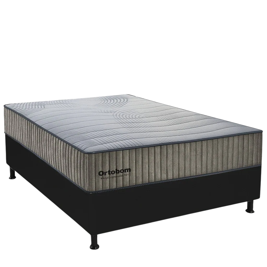 Colchão Casal Exclusive Foam 30 cm HR 33 + Base Simples Corino Preto – ORTOBOM + BIOSTAR