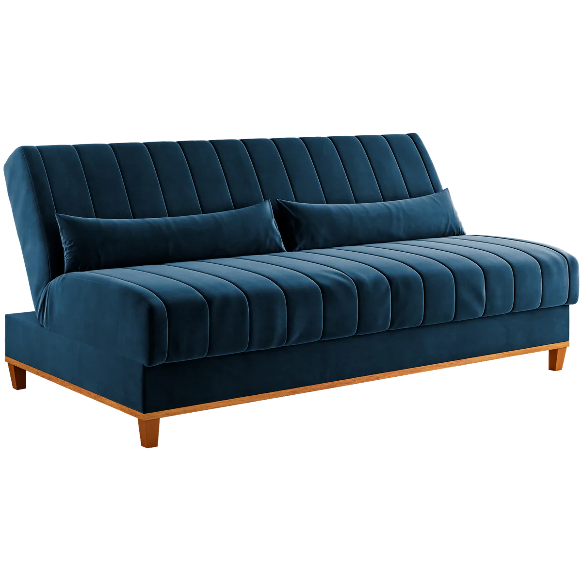 Sofá Cama Luna/Duna 1,80 m Veludo Azul – VIERO MÓVEIS