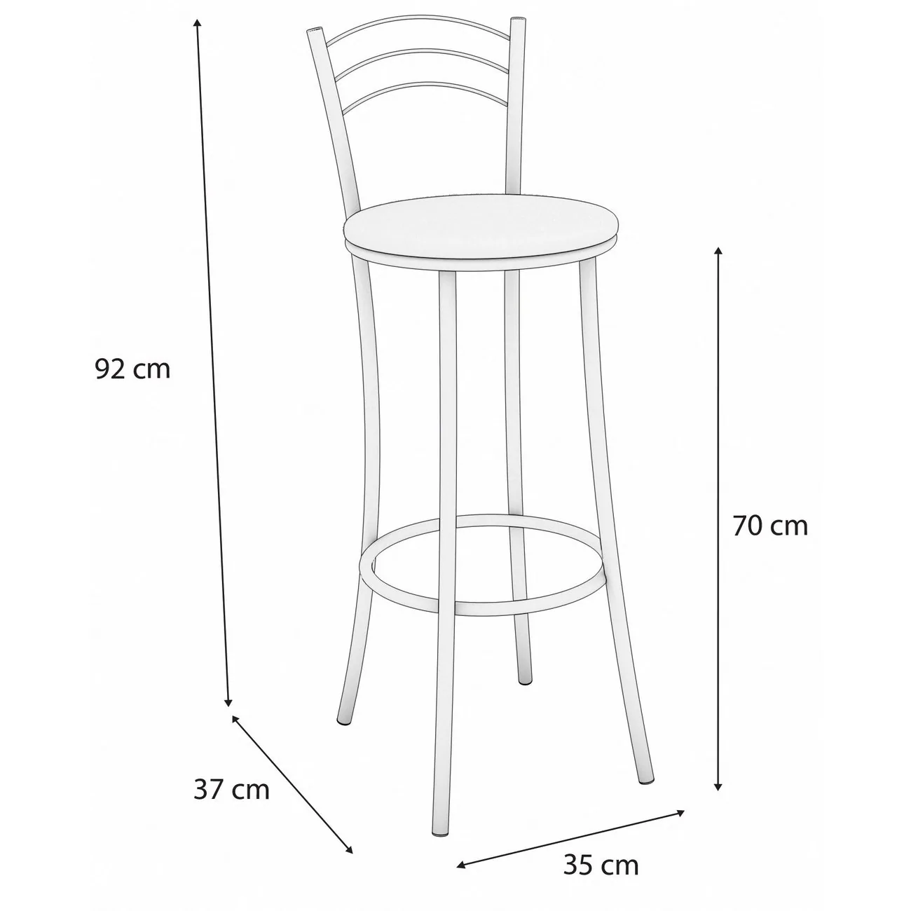 Banqueta Petra 1B700 Preto Fosco – KAPPESBERG
