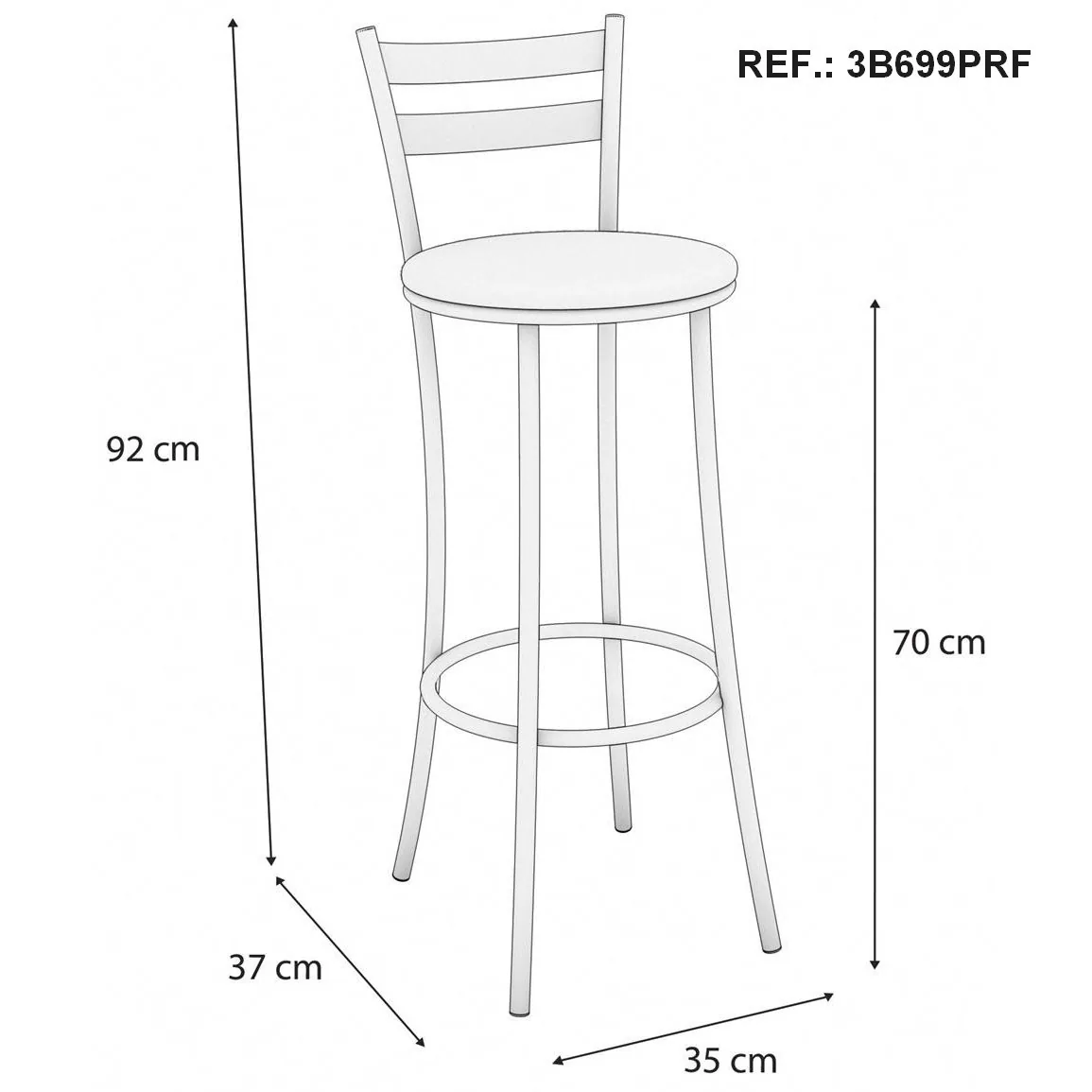 Mesa Bistrô Dublin 0,65 m com 3 Banquetas Jade CM1029(M087/TA69/3B699) Preto/Cinamomo – KAPPESBERG