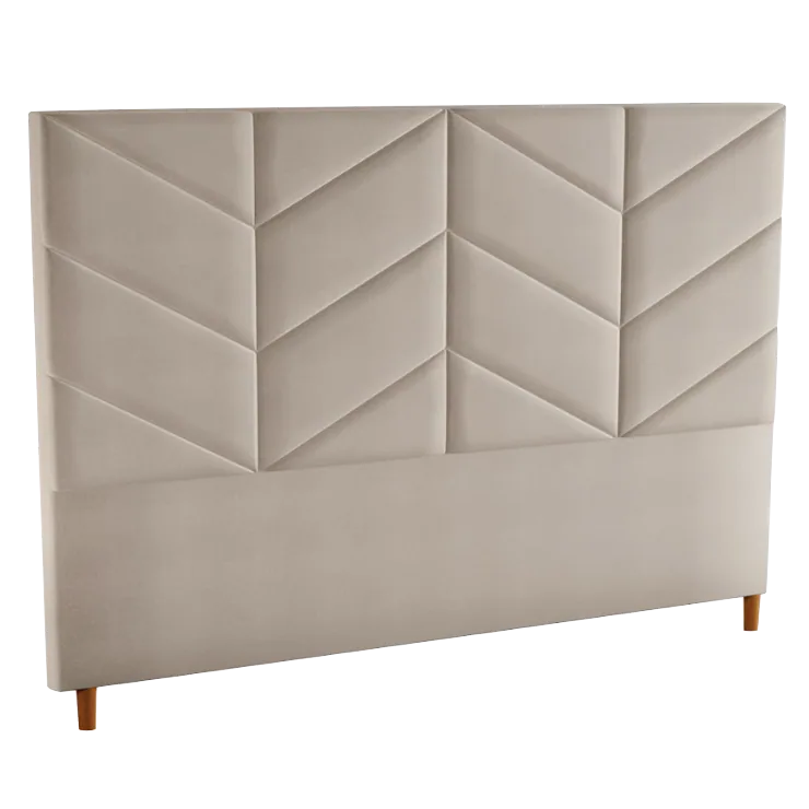 Cabeceira Queen Berlim Veludo Bege B015 – LARMÓVEIS/TREVO ESTOFADOS
