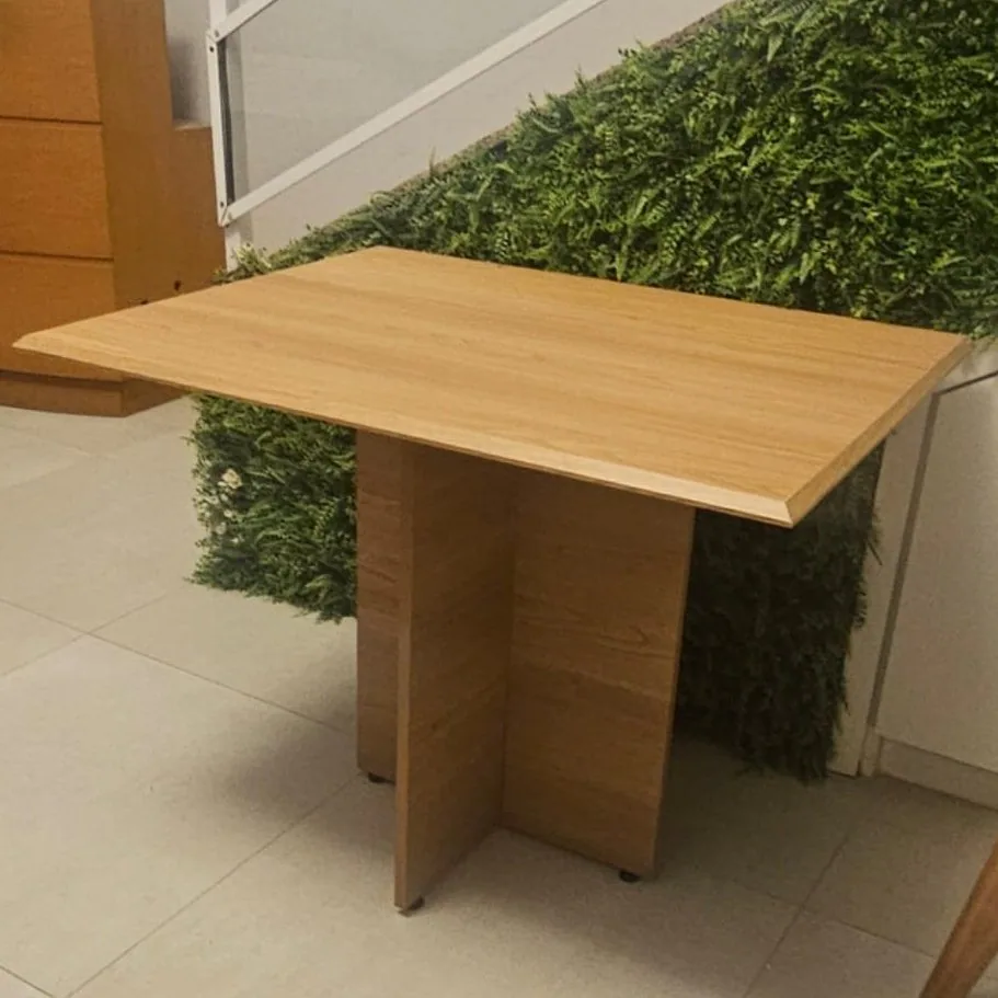 Mesa Pérola 90 Imbuia Mel (Tampo Viena s/vidro) – CARVALHO DECOR