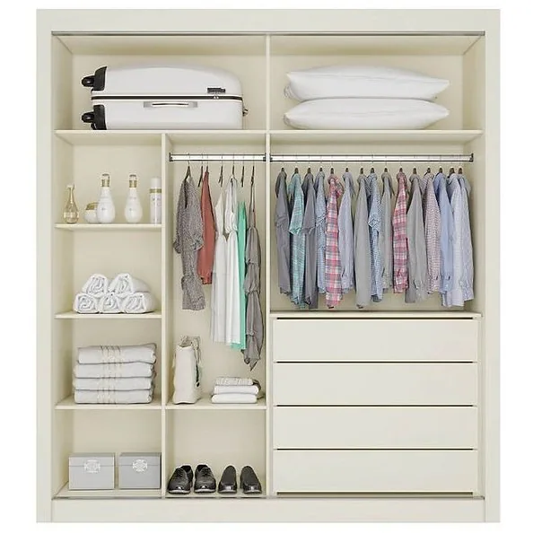Guarda-Roupa 2 Portas Lugano 1,80 m Off White – MÓVEIS EUROPA