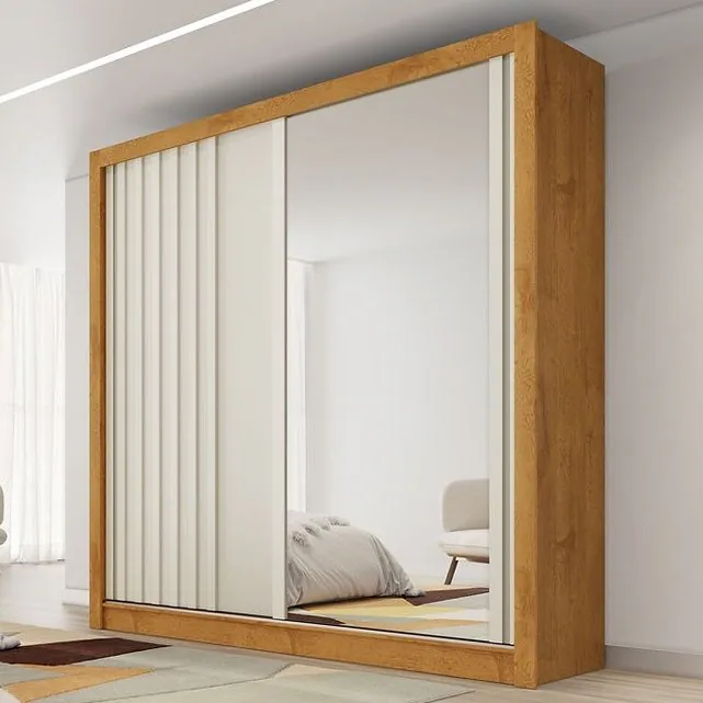 Guarda-Roupa 2 Portas Lugano 1,80 m Peroba/Off White – MÓVEIS EUROPA
