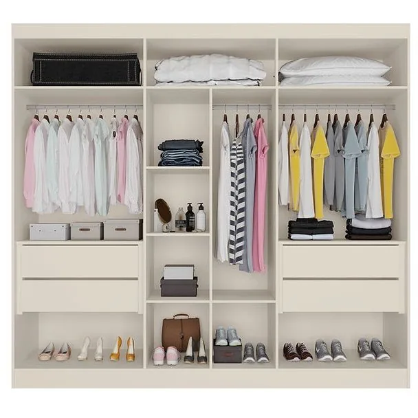 Guarda-Roupa 6 Portas Oxford 2,10 m Off White – MÓVEIS EUROPA