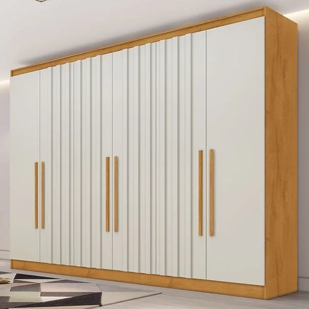 Guarda-Roupa 6 Portas Oxford 2,10 m Peroba/Off White – MÓVEIS EUROPA