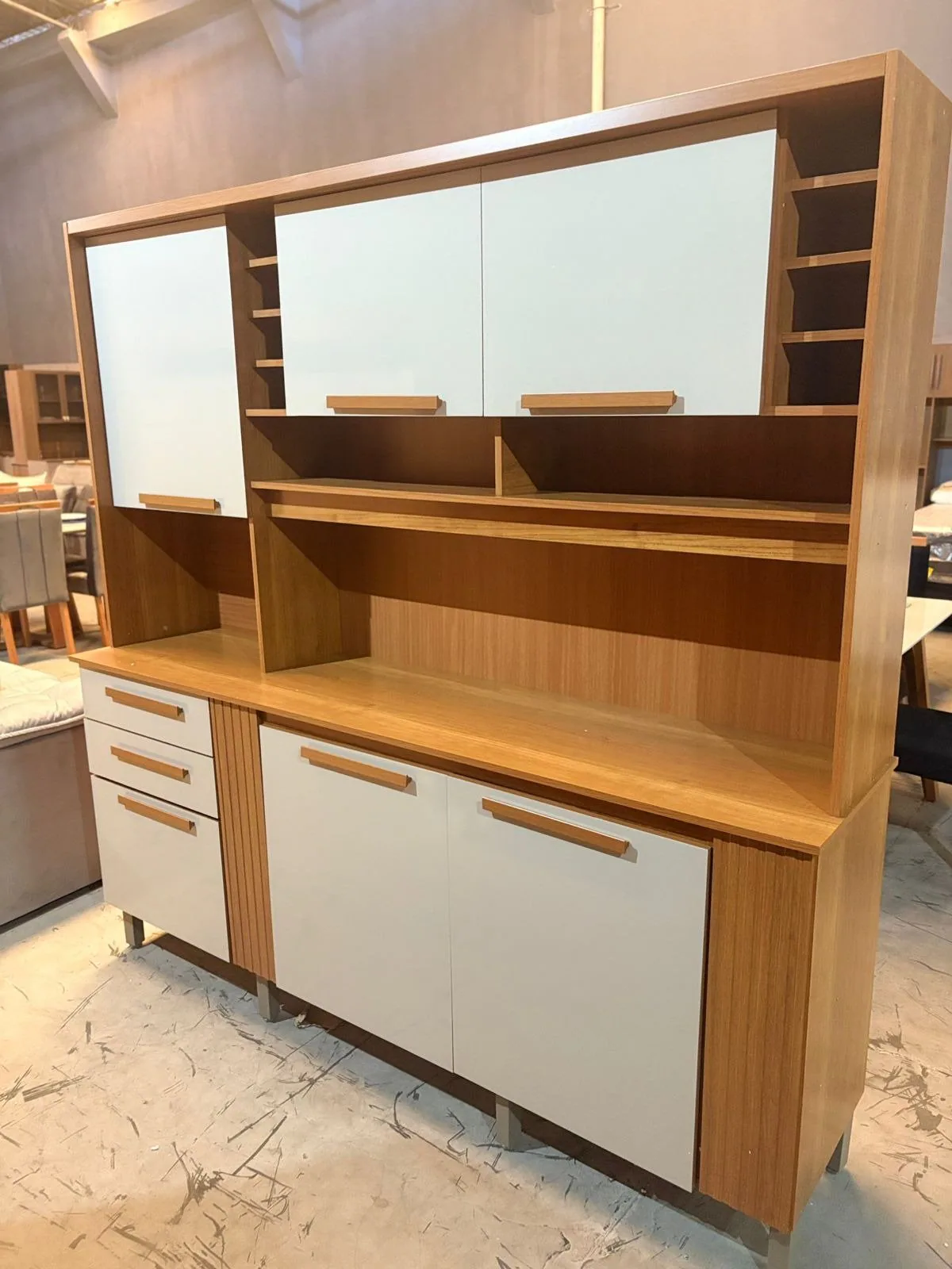 Kit de Cozinha Catar 2,00 m Cinamomo/Off White – SALLÊTO
