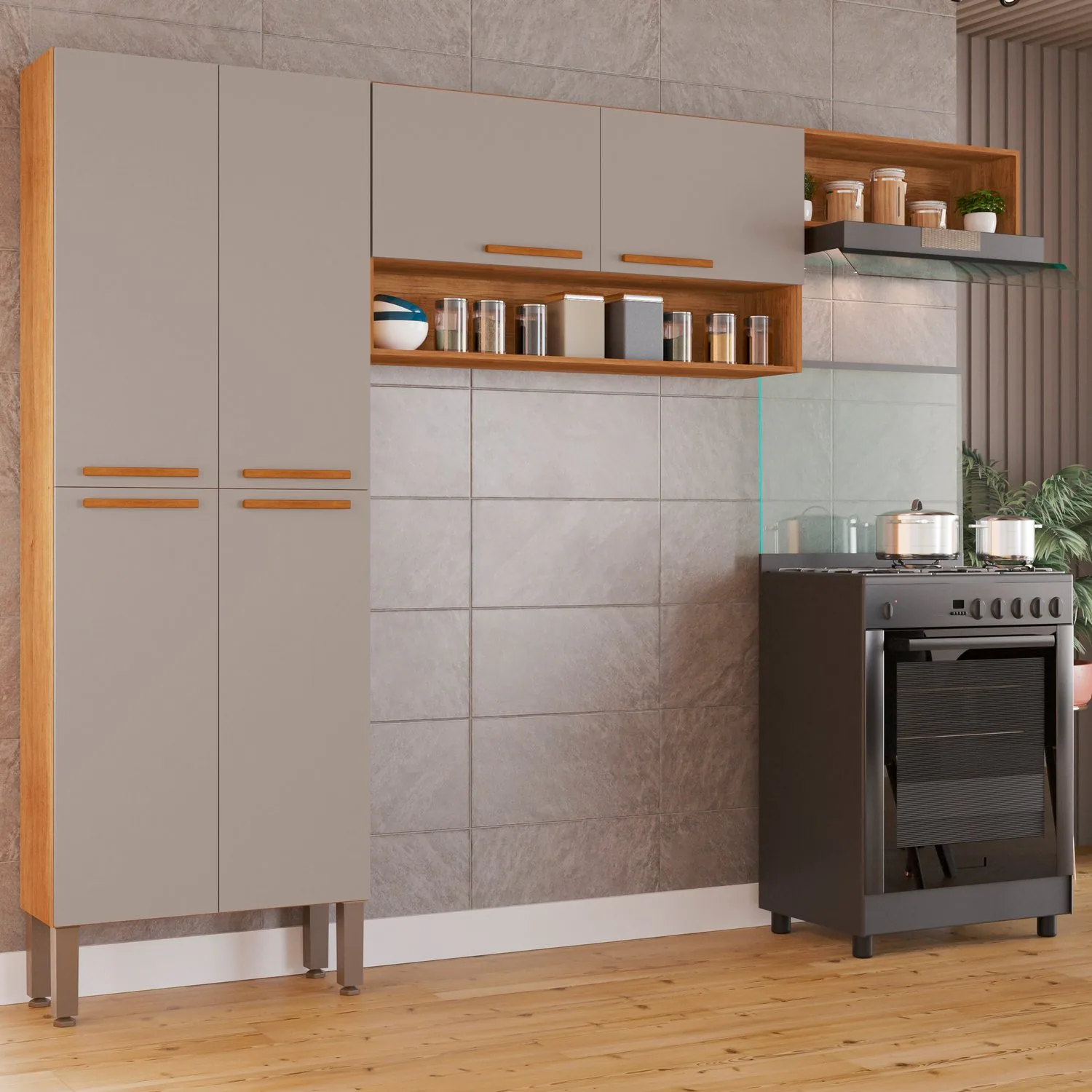 Cozinha 3 Peças Madri Cinamomo/Off White – SALLÊTO