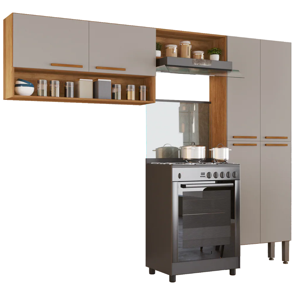 Cozinha 3 Peças Madri Cinamomo/Off White – SALLÊTO