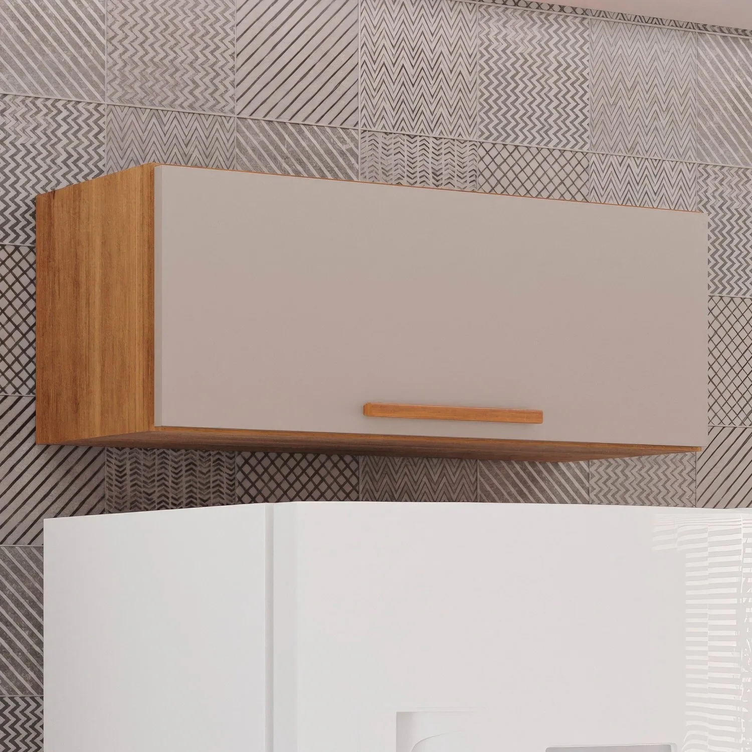 Armário Aéreo Geladeira New Valência Cinamomo/Off White – SALLÊTO