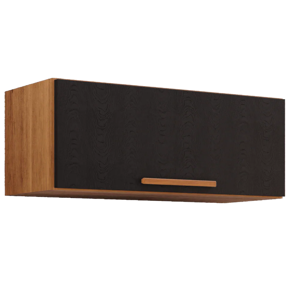 Armário Aéreo Geladeira New Valência Cinamomo/Preto – SALLÊTO