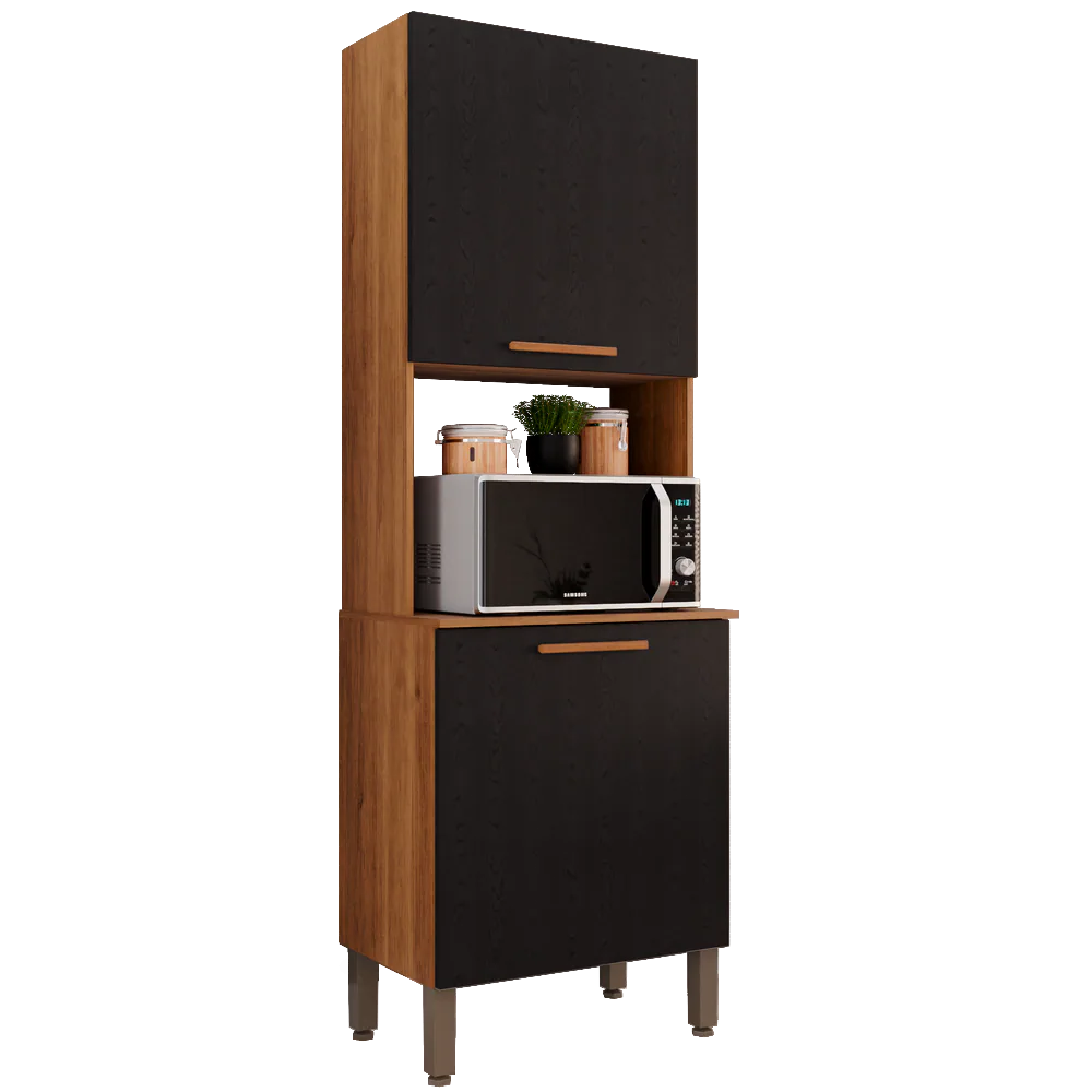 Paneleiro/Torre Quente New Valência Cinamomo/Preto – SALLÊTO