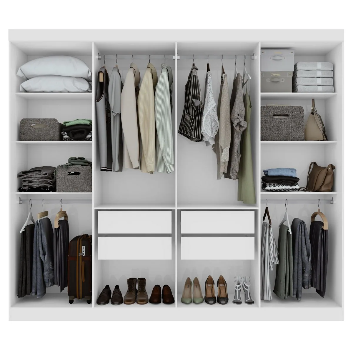 Guarda-Roupa 8 Portas Andara Soft 2,36 m Branco – LOPAS
