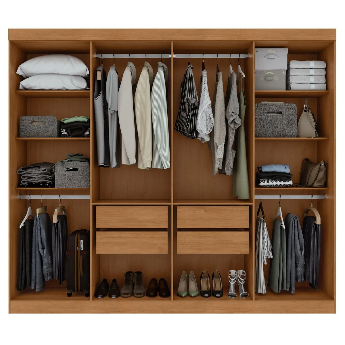 Guarda-Roupa 8 Portas Andara Soft 2,36 m Amêndoa Clean – LOPAS