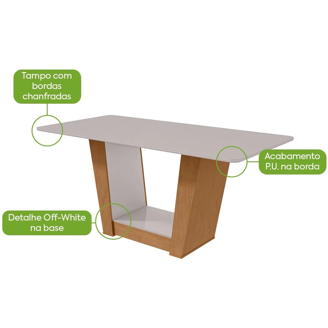 Mesa Apogeu (Tampo Maxi) 170 Amêndoa Clean/Off White – LOPAS