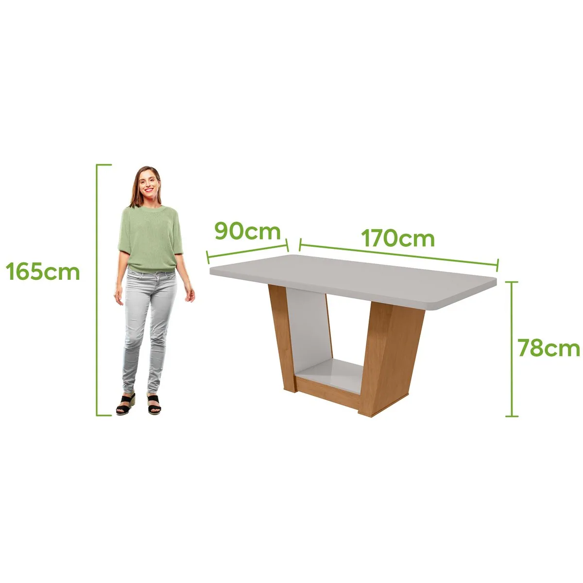 Mesa Apogeu (Tampo Maxi) 170 Amêndoa Clean/Off White – LOPAS