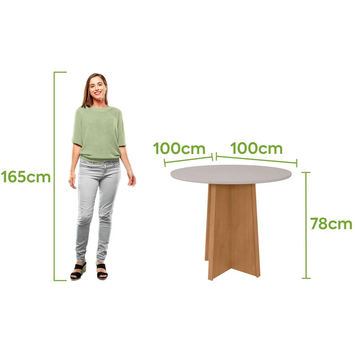 Mesa Redonda Celebrare 100 Amêndoa Clean/Off White – LOPAS