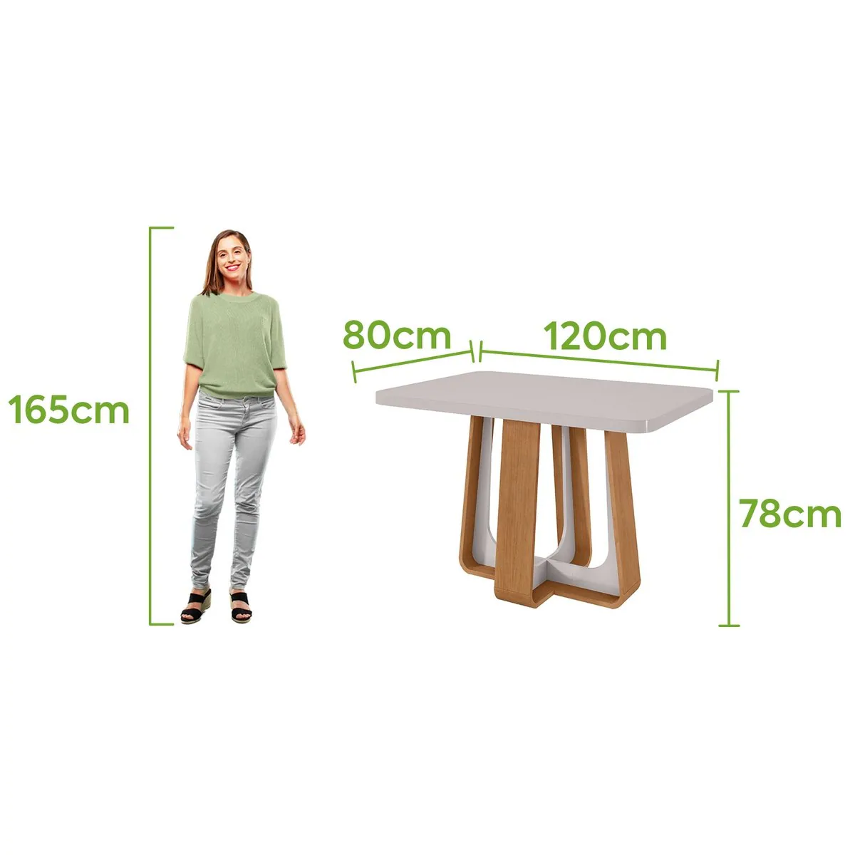 Mesa Sintonia (Tampo Maxi) 120 Amêndoa Clean/Off White – LOPAS