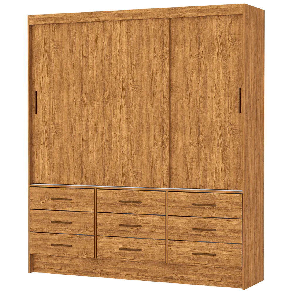 Guarda-Roupa 3 Portas Sevilha (Sem espelho) 1,62 m Cinamomo – CARIOCA MÓVEIS