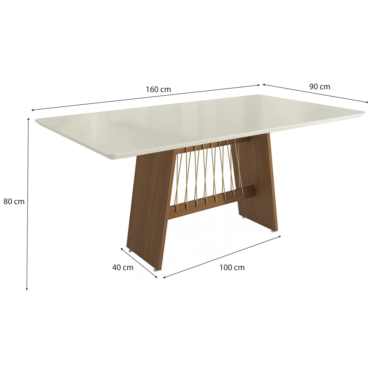 Mesa Damiana BA56 160 Canela/Off White – KAPPESBERG