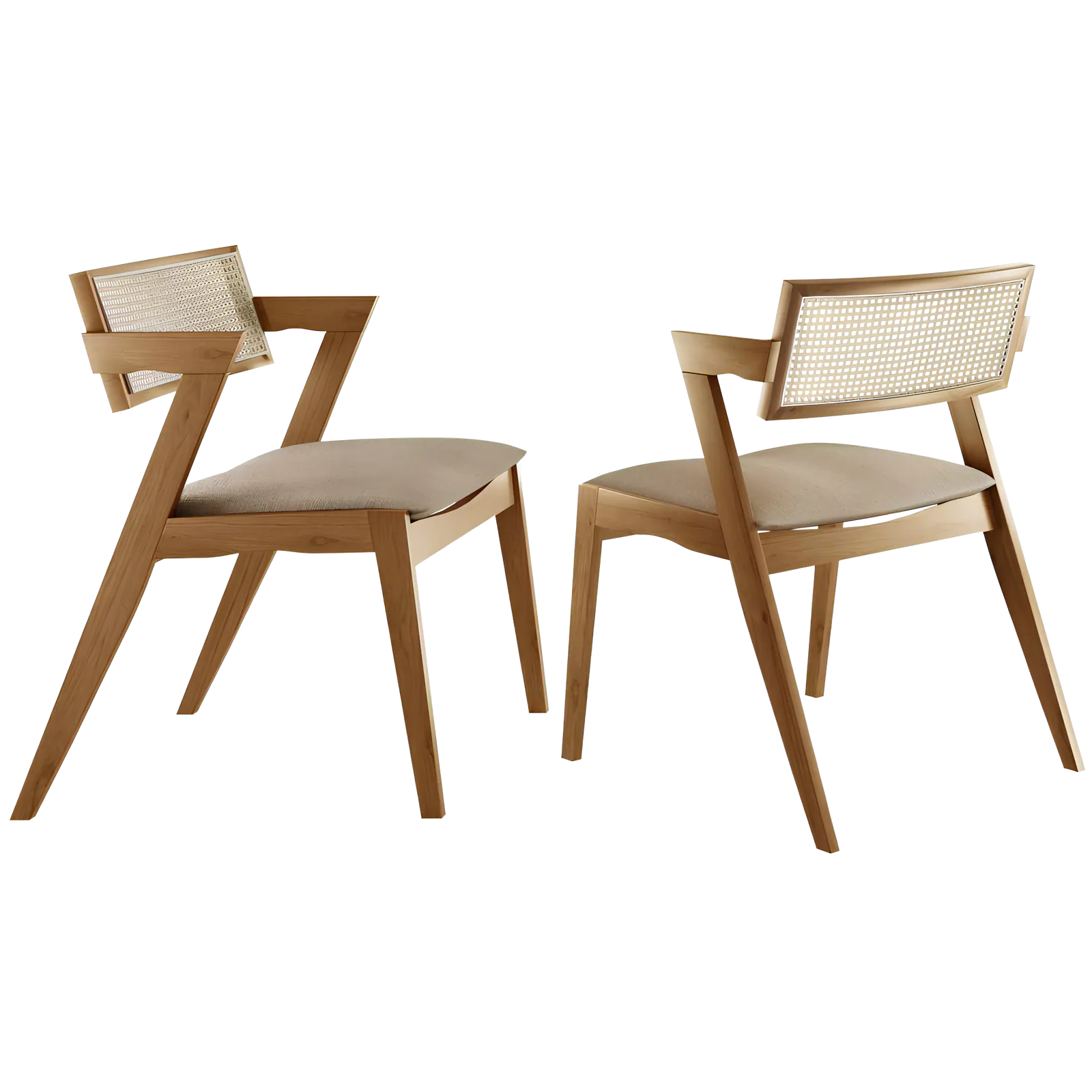 Kit 2 Cadeiras Zeus Canela/Linho Bege – SALA VIP MOVELARIA