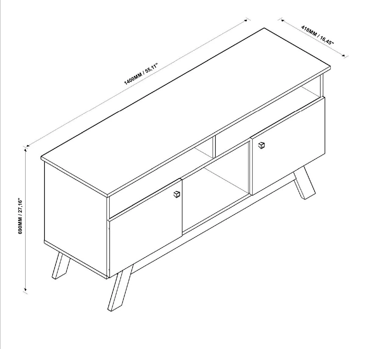 Rack Até 43″ Amsterdã Ii Off White/nature – Tebarrot Do Brasil