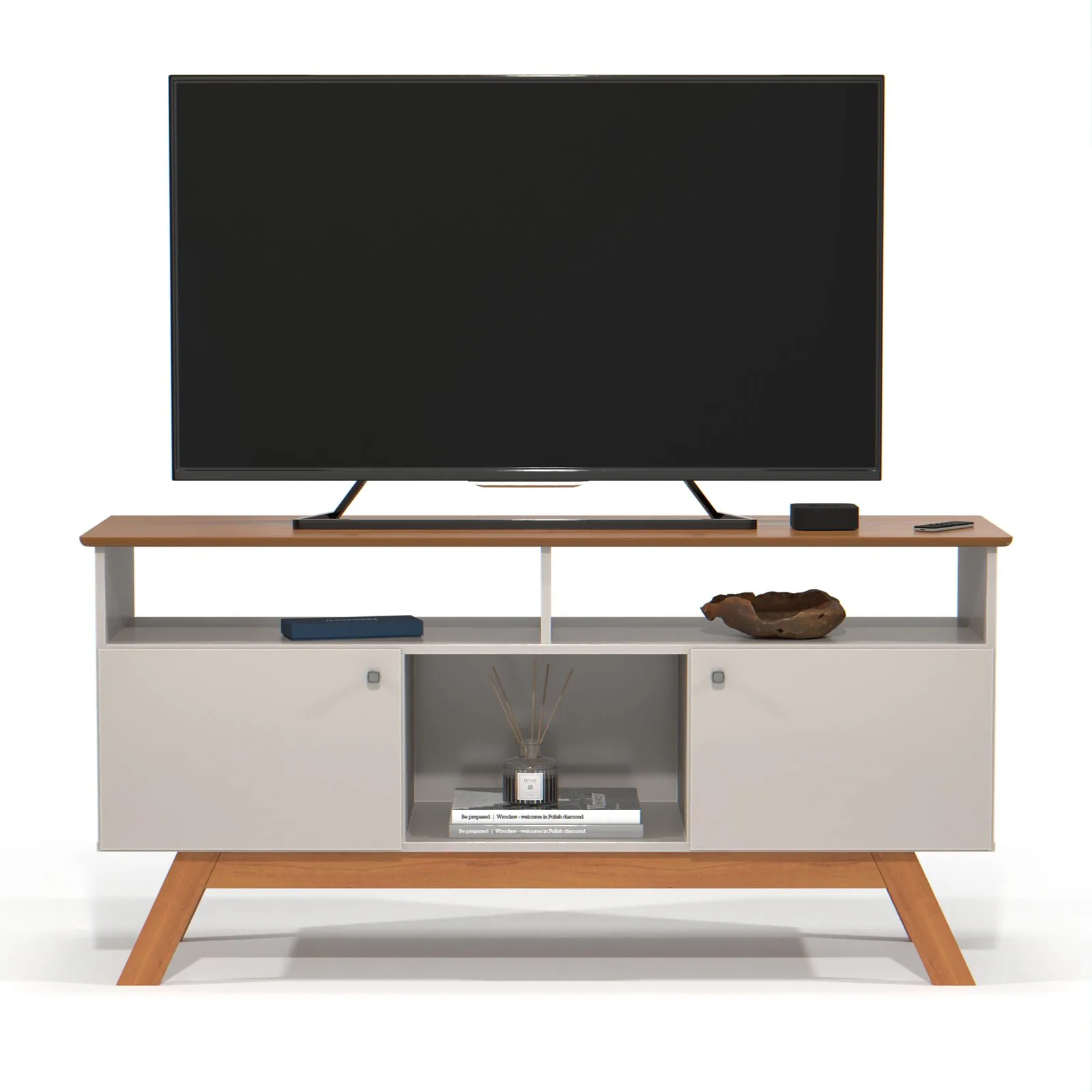 Rack Até 43″ Amsterdã Ii Off White/nature – Tebarrot Do Brasil