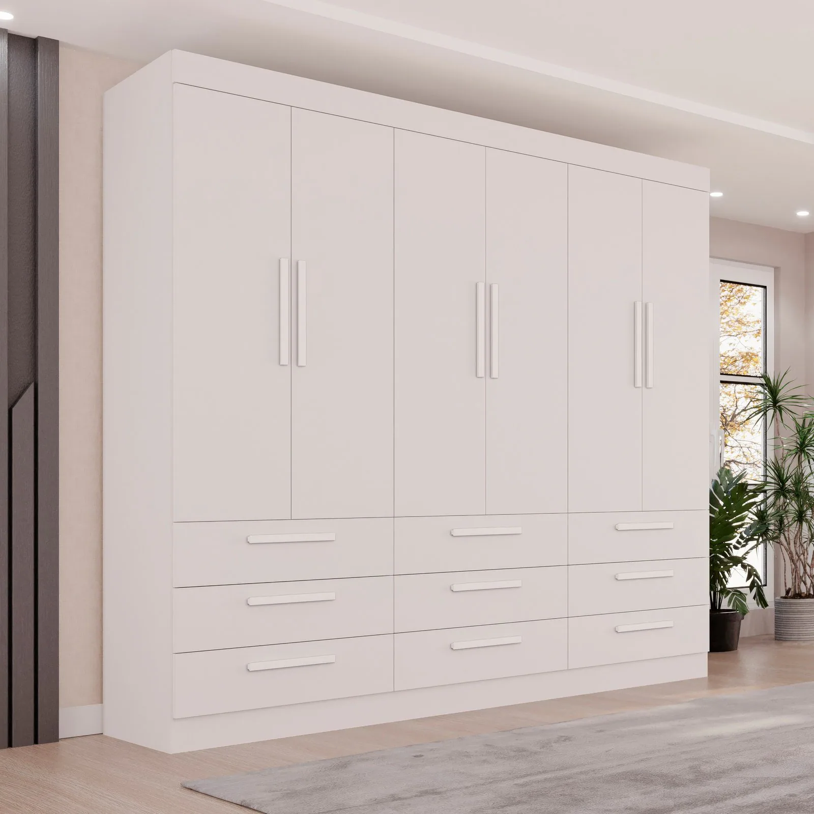 Guarda-Roupa 6 Portas Dinamarca 1,84 m Branco – SALLETO