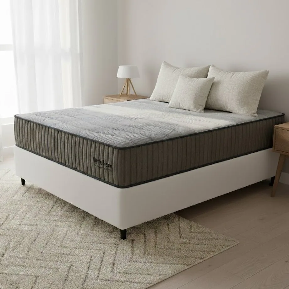 Colchão Casal Exclusive Foam 30 cm HR 33 + Base Simples Corino Branco – ORTOBOM + ALTO NÍVEL
