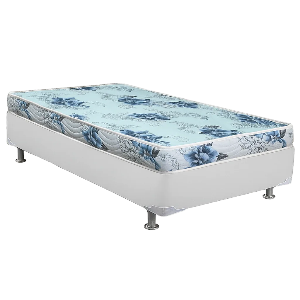 Colchão Solteiro Dream Soft 12 cm D20 + Base Simples Corino Branco – ORTOBOM + BIOSTAR