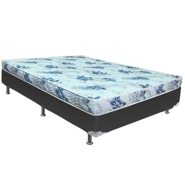 Colchão Casal Dream Soft 12 cm D20 + Base Simples Corino Preto – ORTOBOM + BIOSTAR