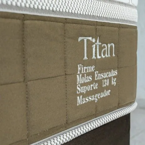 Colchão Queen Massageador Titan/Thor 34 cm D28 Molas Ensacadas + Base Box Simples Corino Branco – VIERO + BIOSTAR
