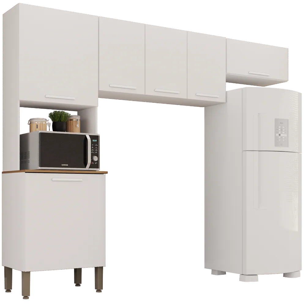 Cozinha 3 Peças (S/Balcão) New Valência Branco – SALLÊTO
