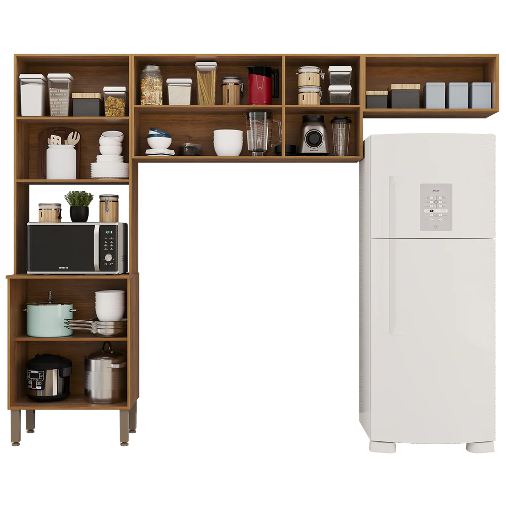 Cozinha 3 Peças (S/Balcão) New Valência Cinamomo/Off White – SALLÊTO