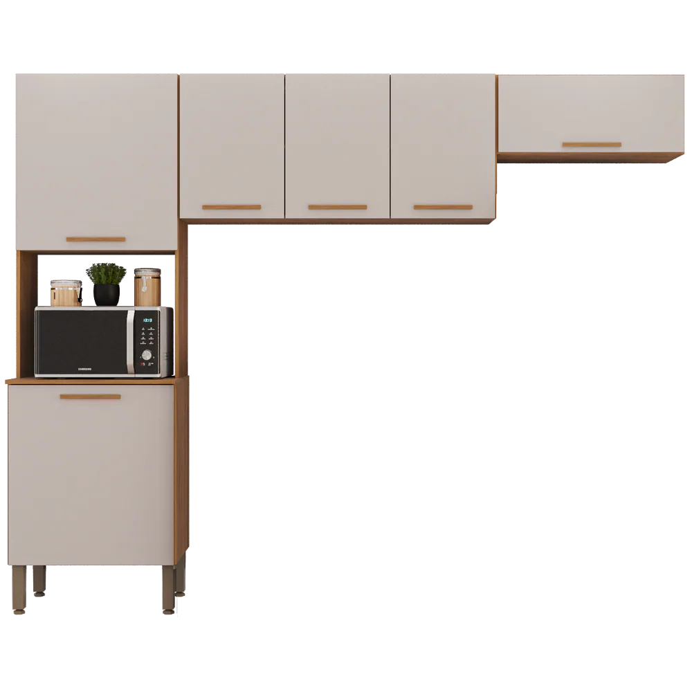Cozinha 3 Peças (S/Balcão) New Valência Cinamomo/Off White – SALLÊTO