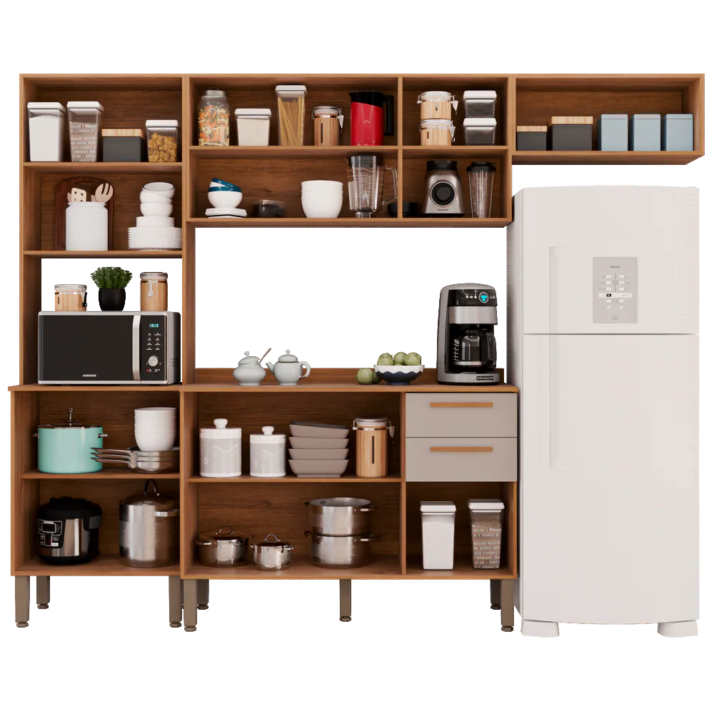 Cozinha Completa New Valência Cinamomo/Off White – SALLÊTO