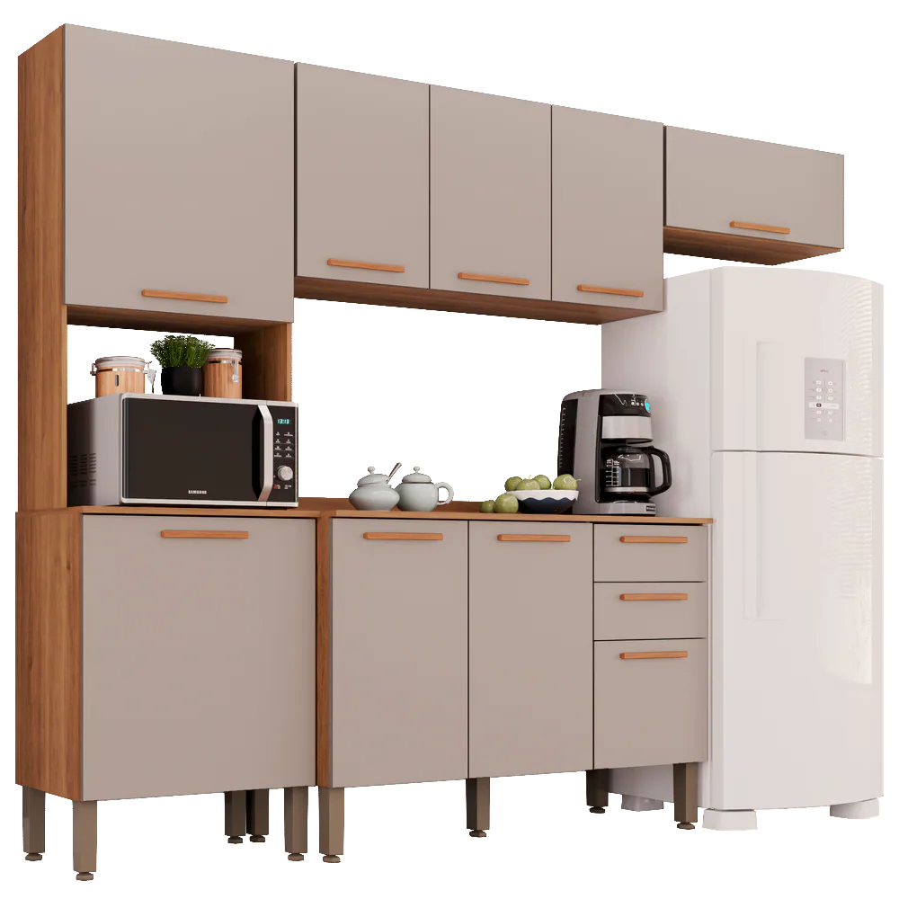 Cozinha Completa New Valência Cinamomo/Off White – SALLÊTO