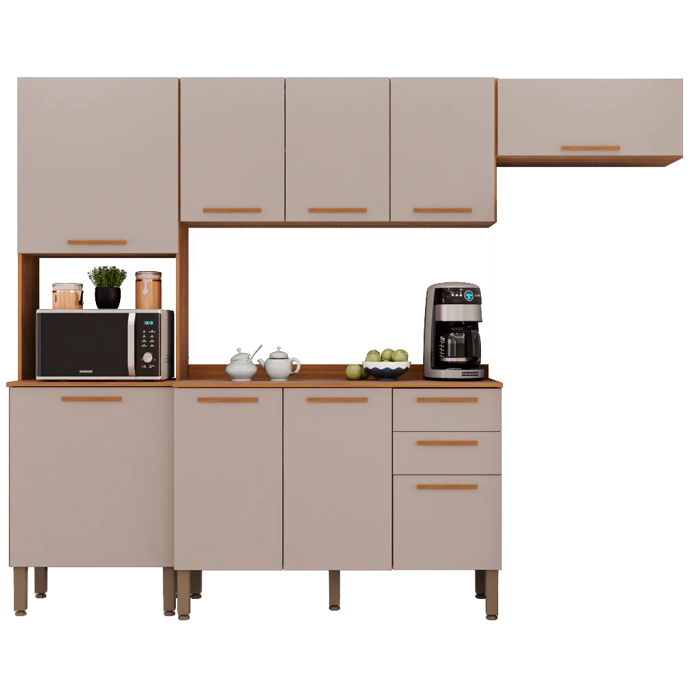 Cozinha Completa New Valência Cinamomo/Off White – SALLÊTO